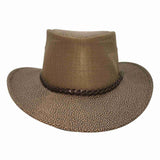 Jacaru 1004M Mesh Rustic Explorer Hat - Special Edition Stonewash Brown