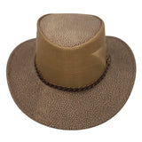 Jacaru 1004M Mesh Rustic Explorer Hat - Special Edition Stonewash Brown