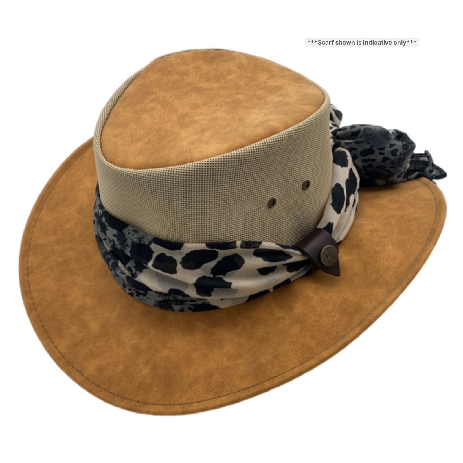 Mushroom Horizon Hat with Scarf pink polka dot on a white background