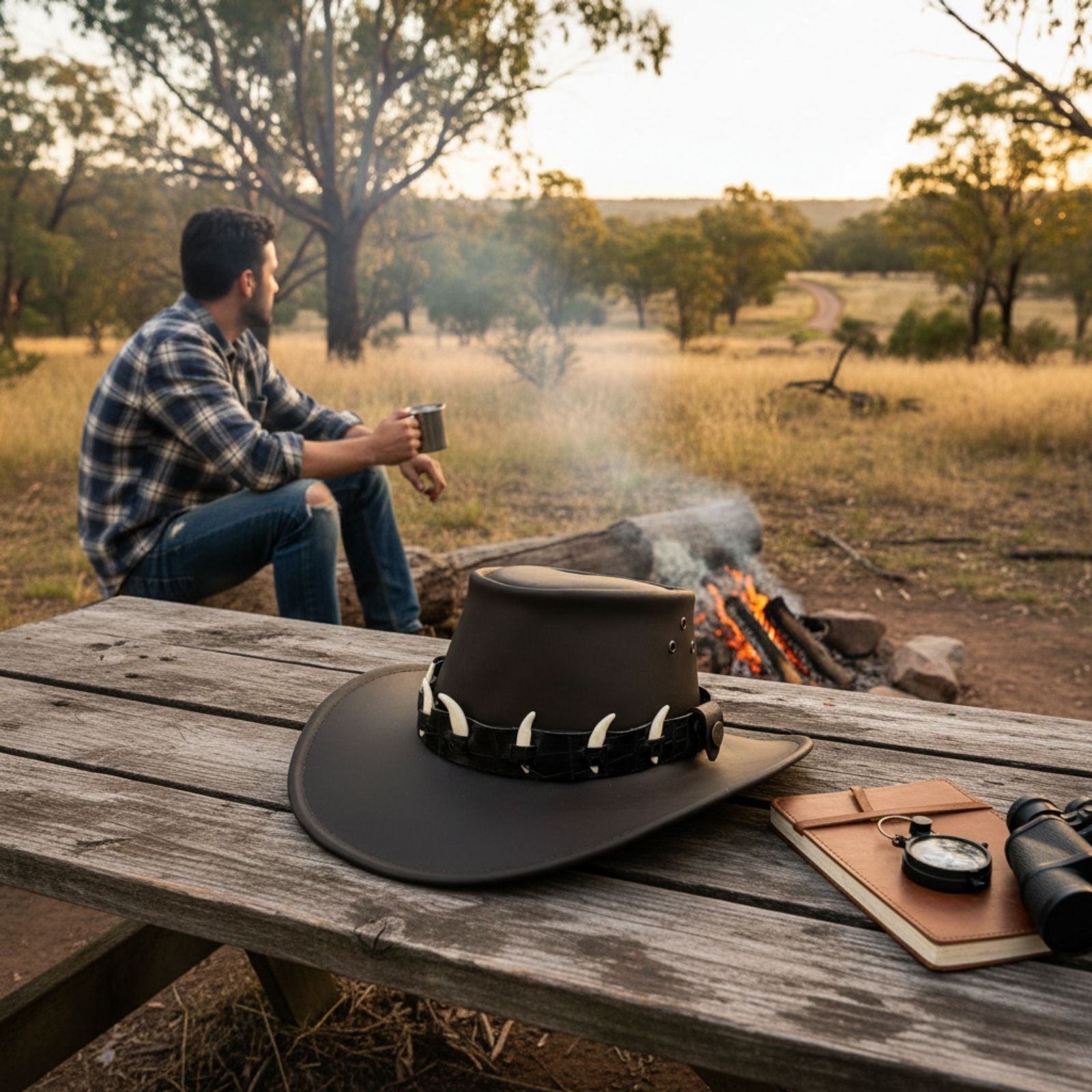 a Brown Jacaru 1036 Cape York on top of the table