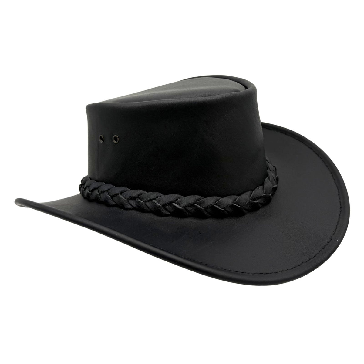 A Black Jacaru 1069 Buffalo Leather Hat