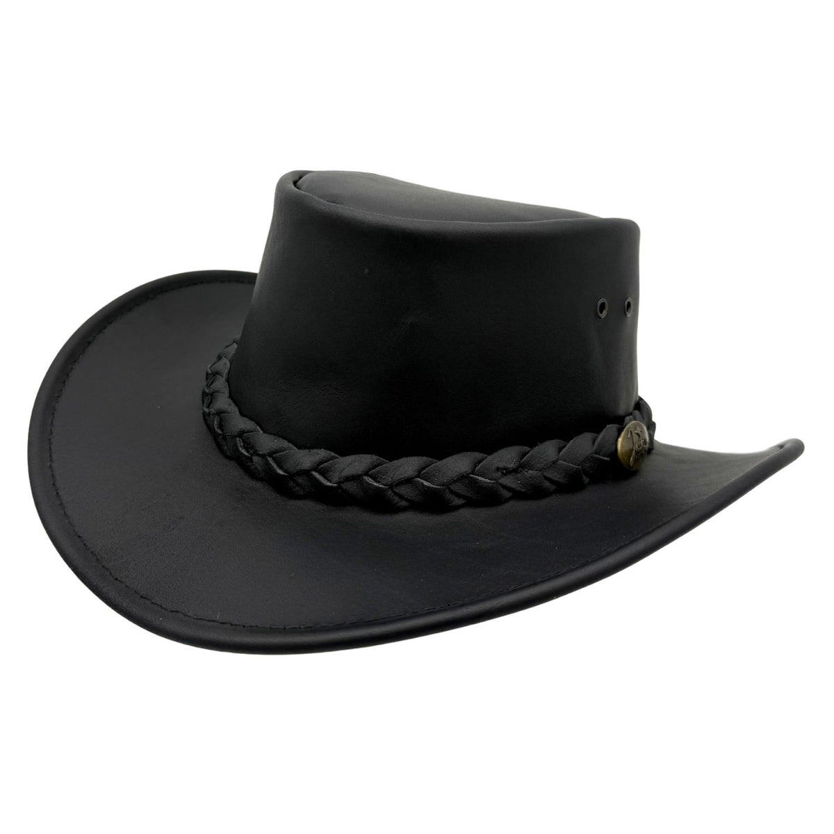 A Black Jacaru 1069 Buffalo Leather Hat