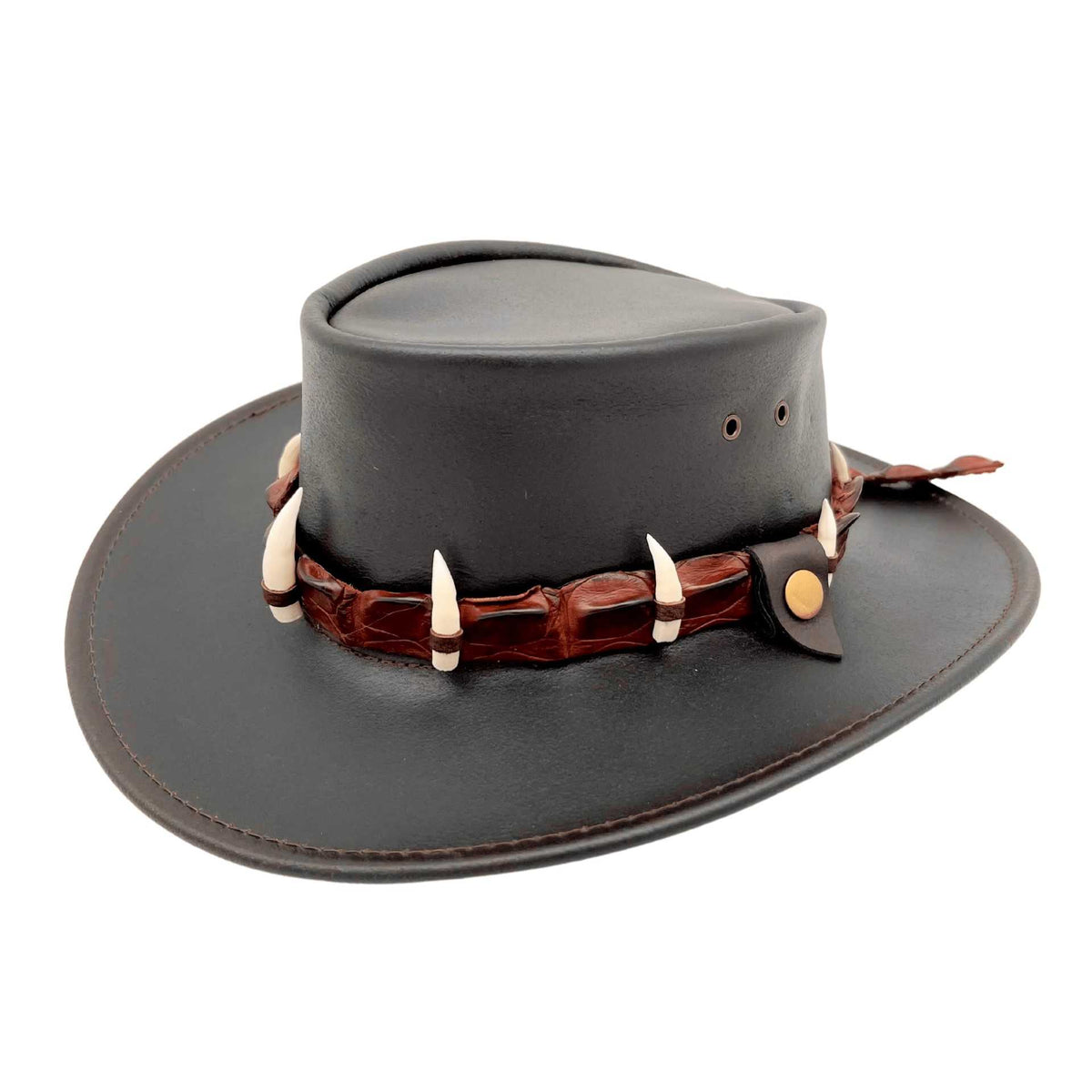 Black Dundee Croc 9 Croc Teeth Hat