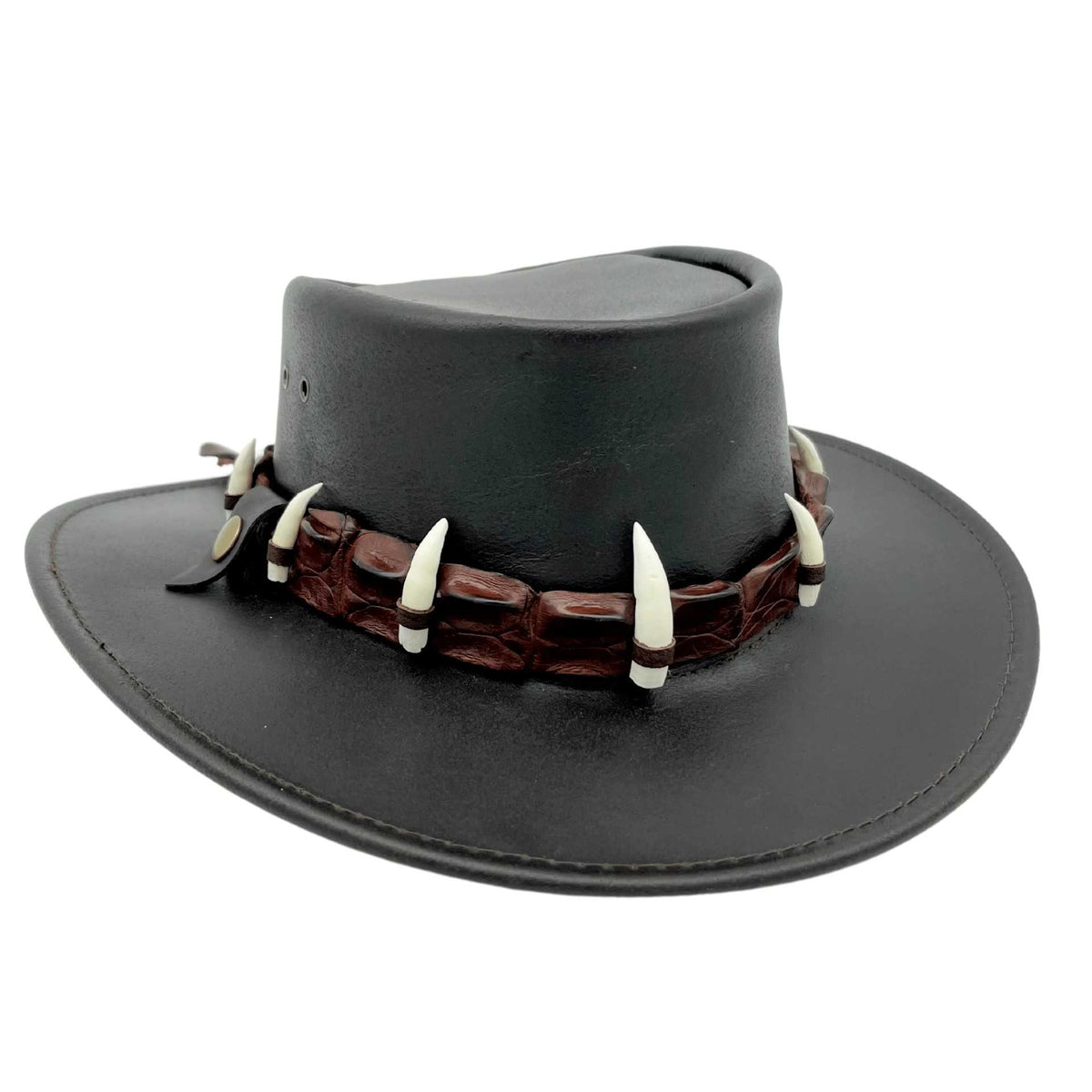 Black Dundee Croc 9 Croc Teeth Hat
