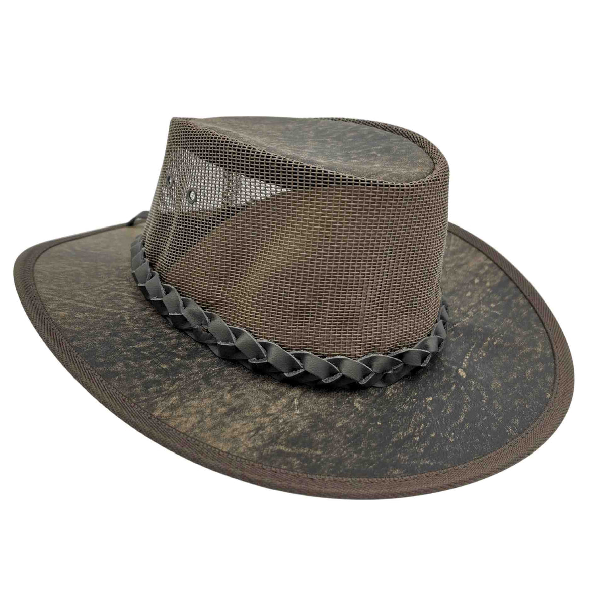Jacaru 130 Roo Koolaroo foldable mesh leather sun hat travel