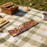 Jacaru Bush Tucker scarf on outdoor picnic setting