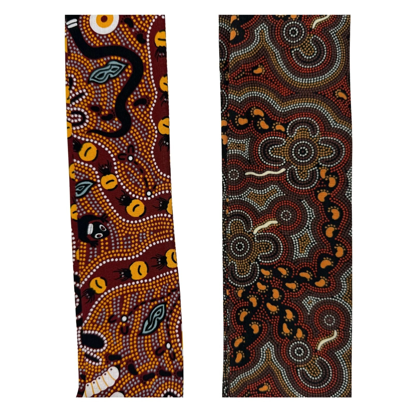 Jacaru Bush Tucker scarves displayed together