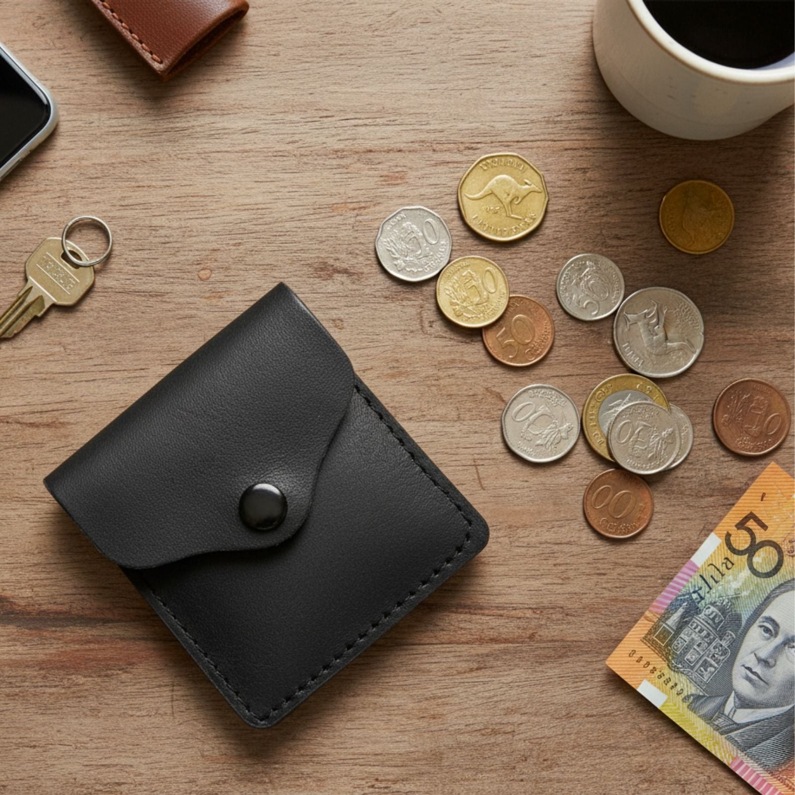 5538 Coin Purse Square Kangaroo Leather