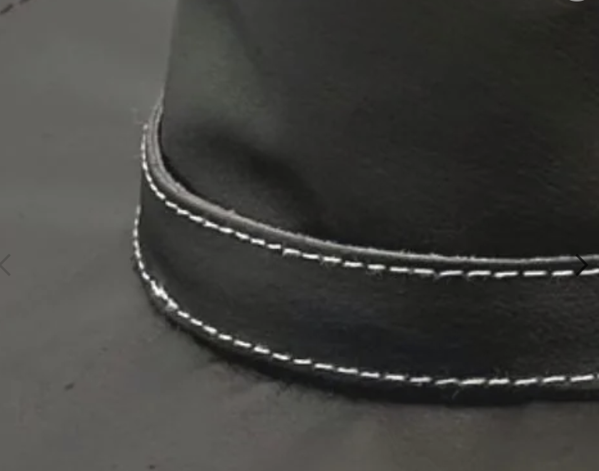 Jacaru 6538 Plain Leather Hatband with decorative stitching