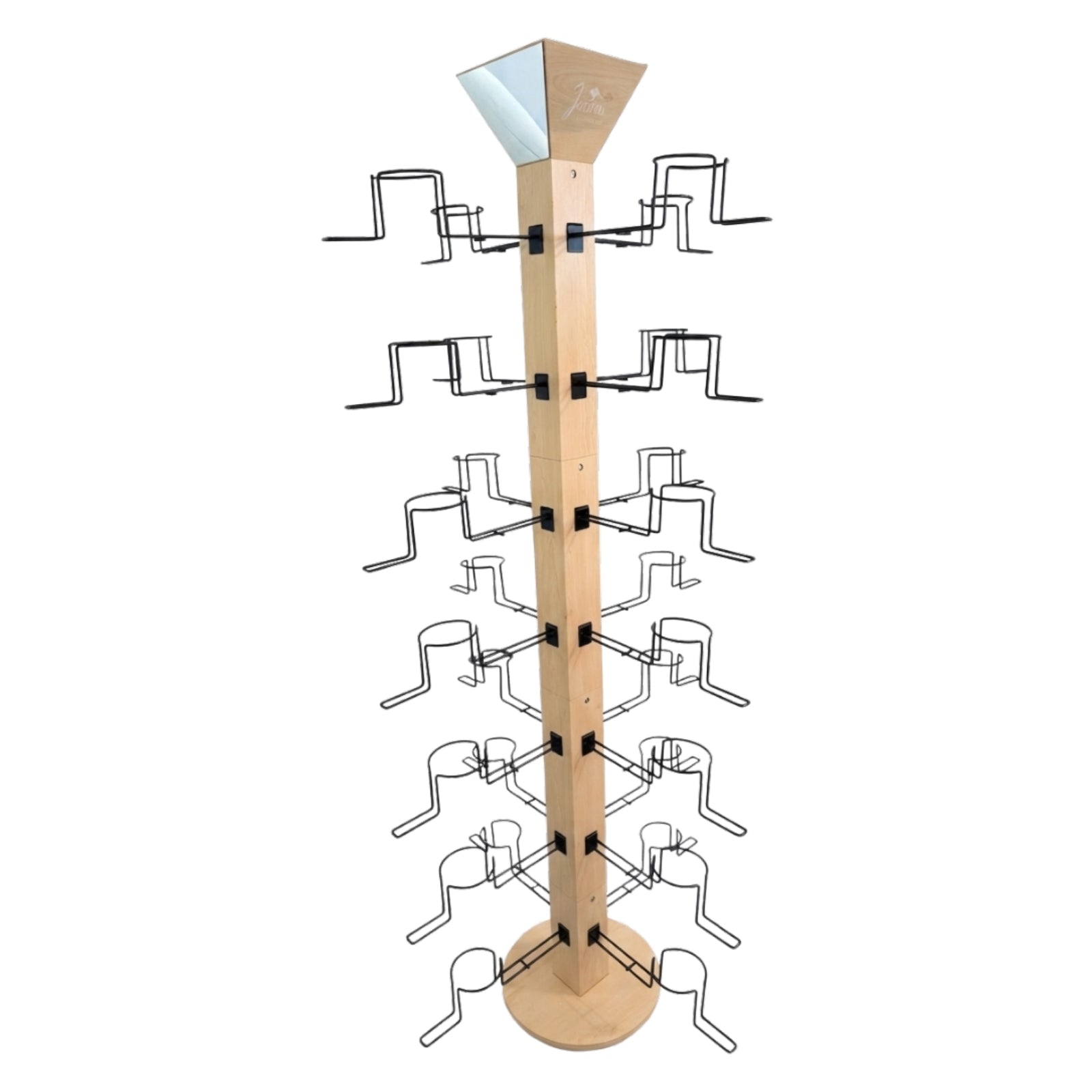 Jacaru 7816 Wooden Hat Stand w Mirror 28 arms