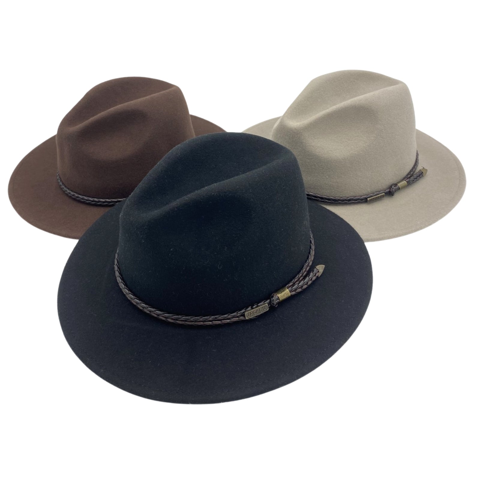 Chocolate Brown Jacaru 1847 Outback Fedora, Navy Jacaru 1847 Outback Fedora, Stone Jacaru 1847 Outback Fedora
