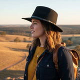 Woman Wearing Black Jacaru 1849 Wool Traveller