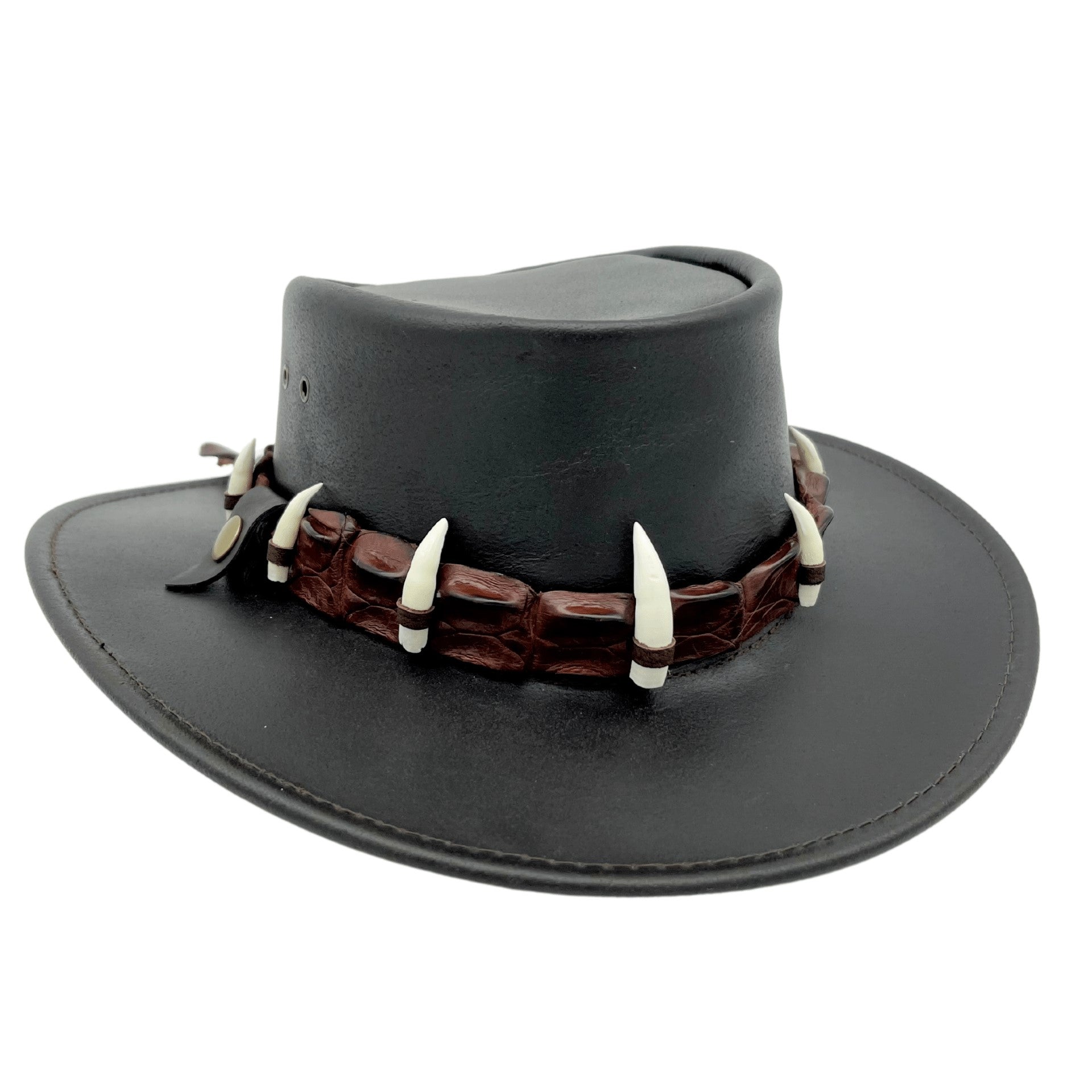 Black Dundee Croc 9 Croc Teeth Hat