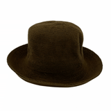 brown Jacaru 1507 Knitted Bucket Hat with Small Brim