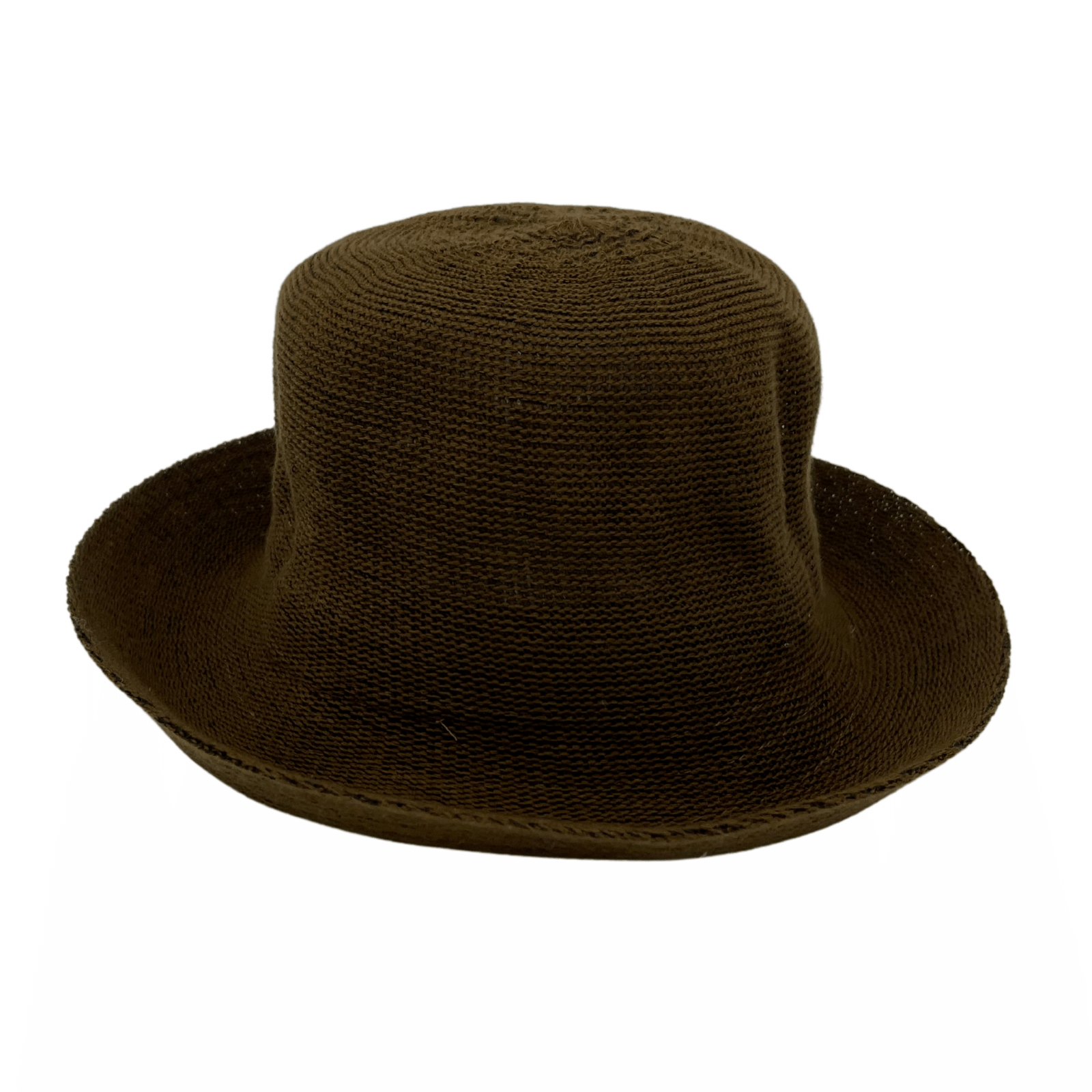 brown Jacaru 1507 Knitted Bucket Hat with Small Brim