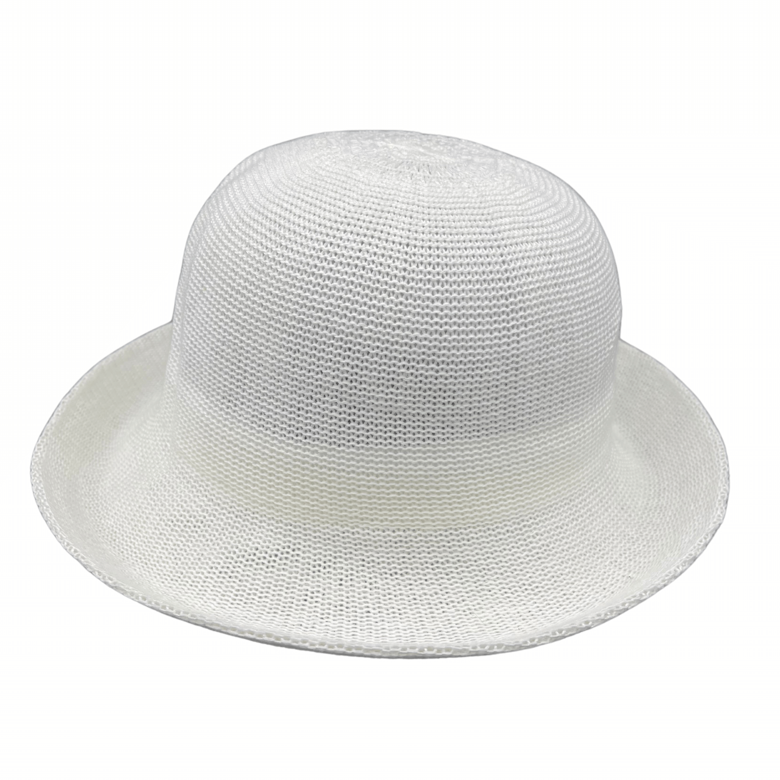 white Jacaru 1507 Knitted Bucket Hat with Small Brim