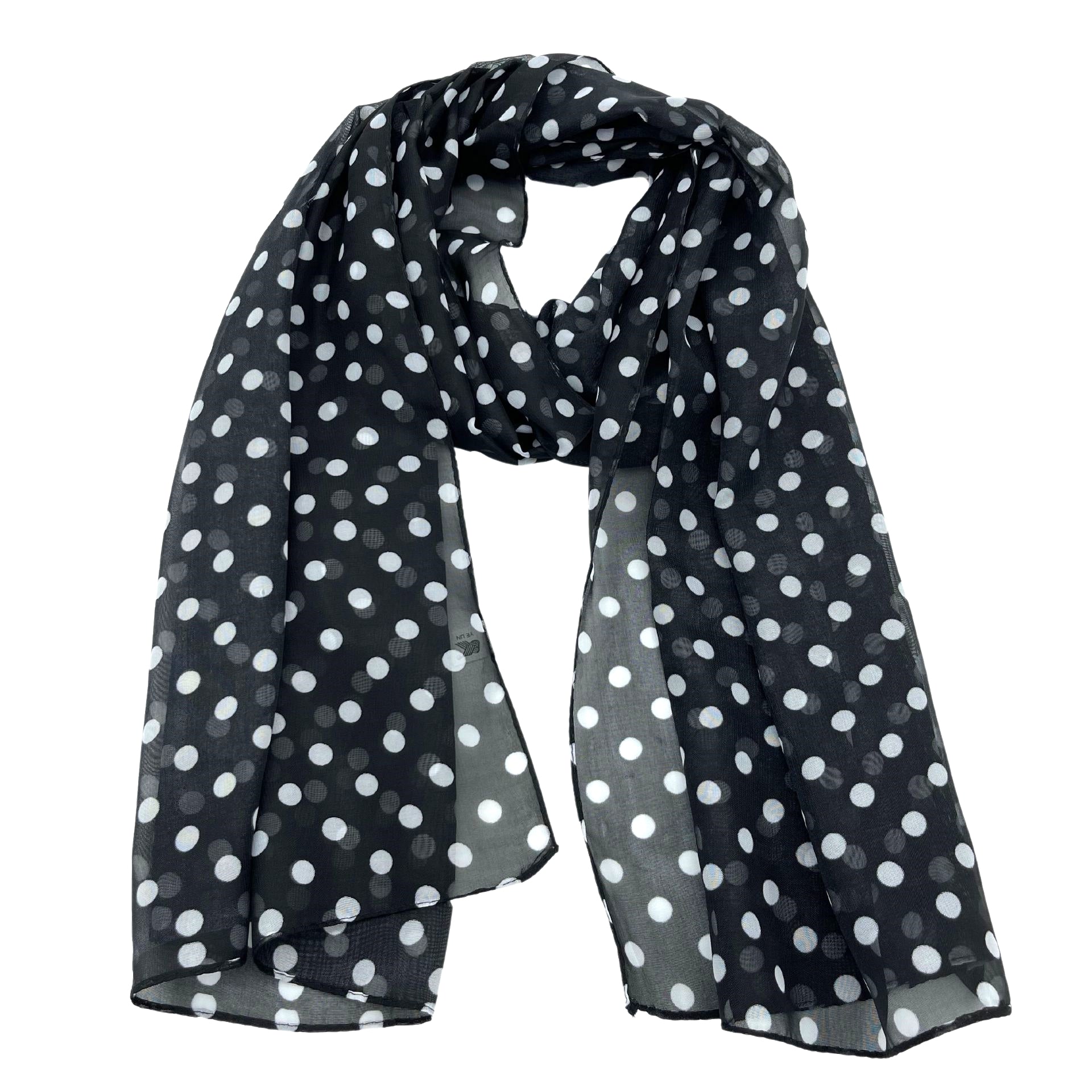 Jacaru 1684/1 Black Polkadots Scarf