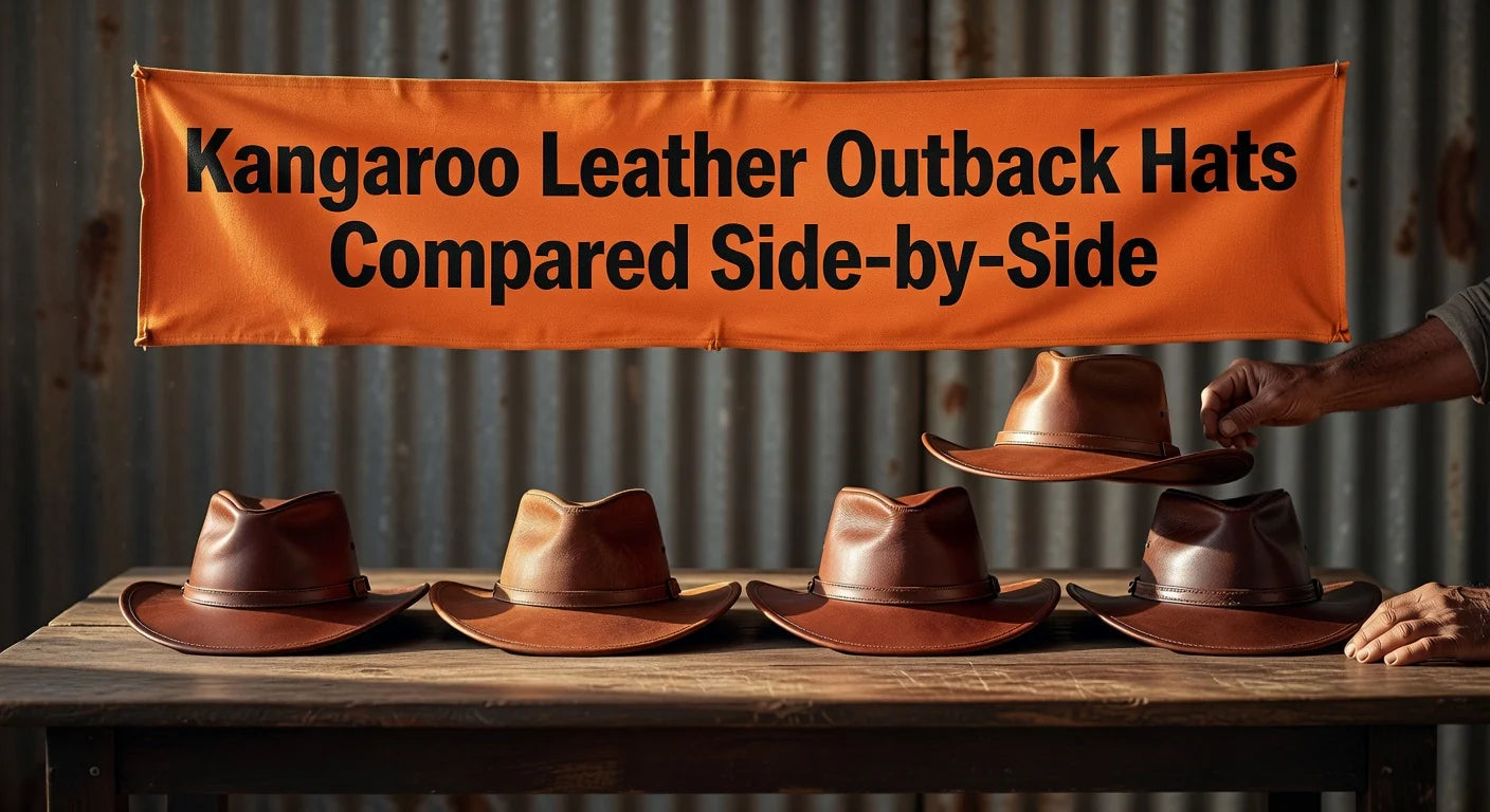 Kangaroo Leather Outback Hats Compared Side-by-Side