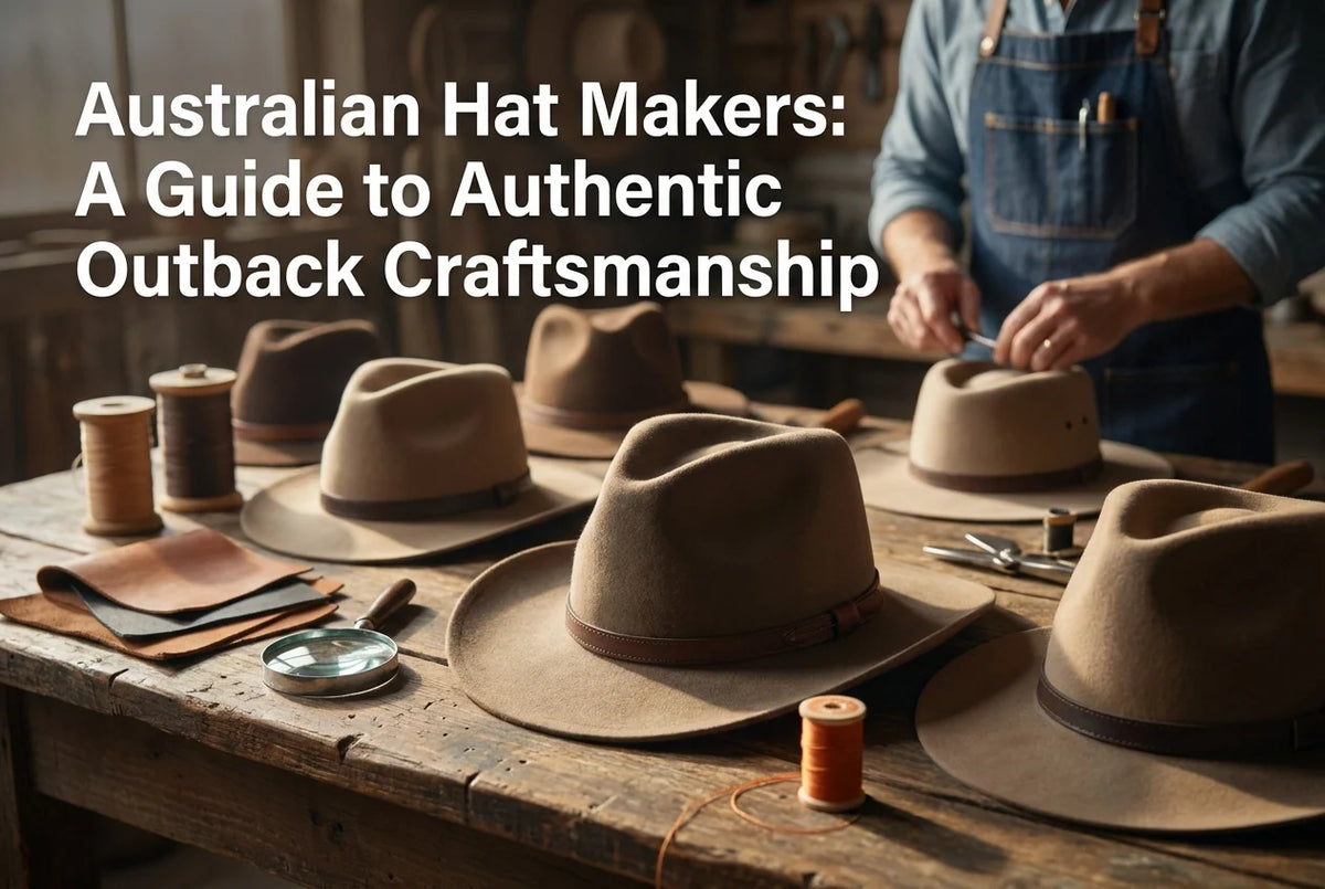Professional header image for list-based article: Australian Hat Makers: A Guide to Authentic Outback Craft...