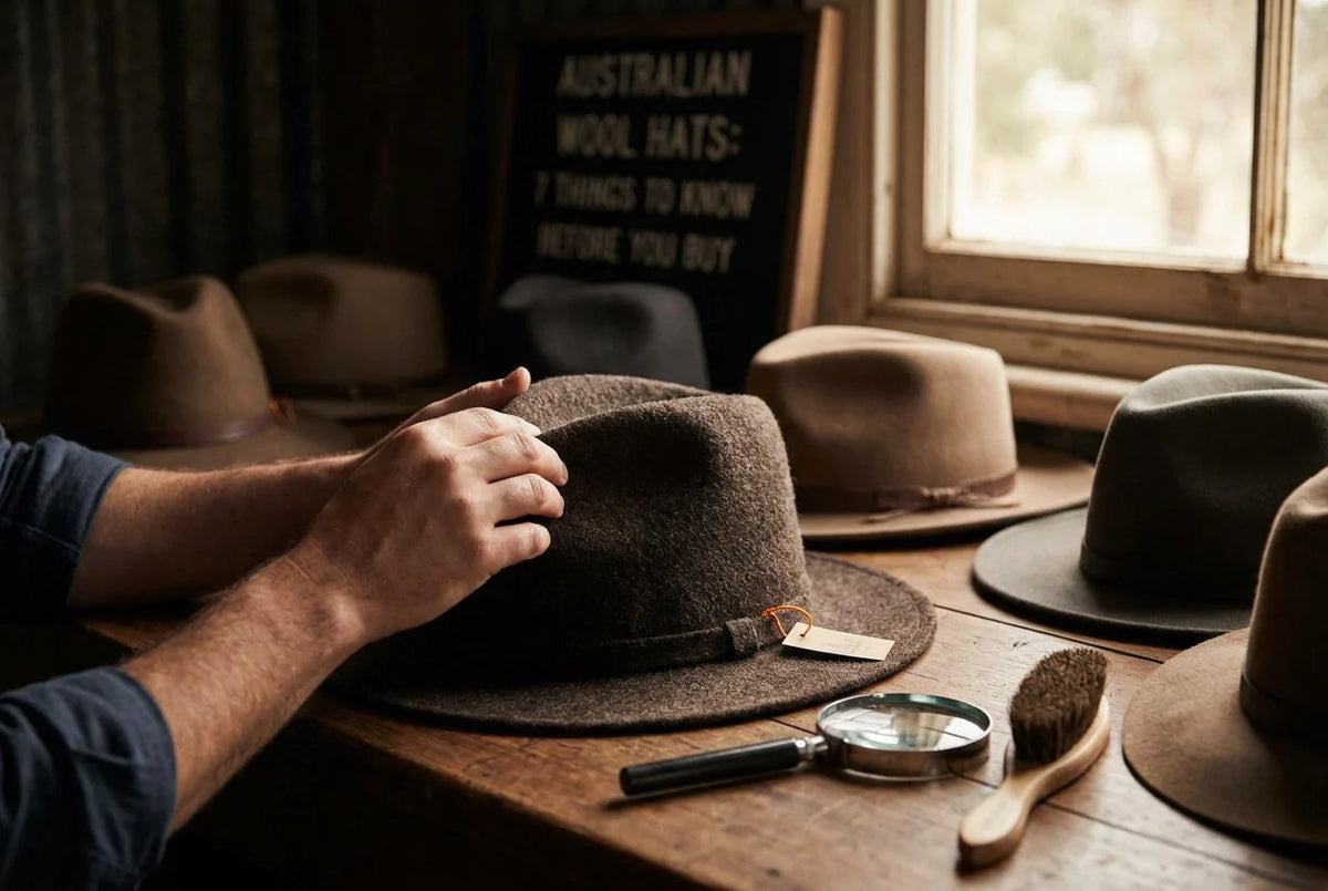 Professional header image for list-based article: Australian Wool Hats: 7 Things to Know Before You Buy