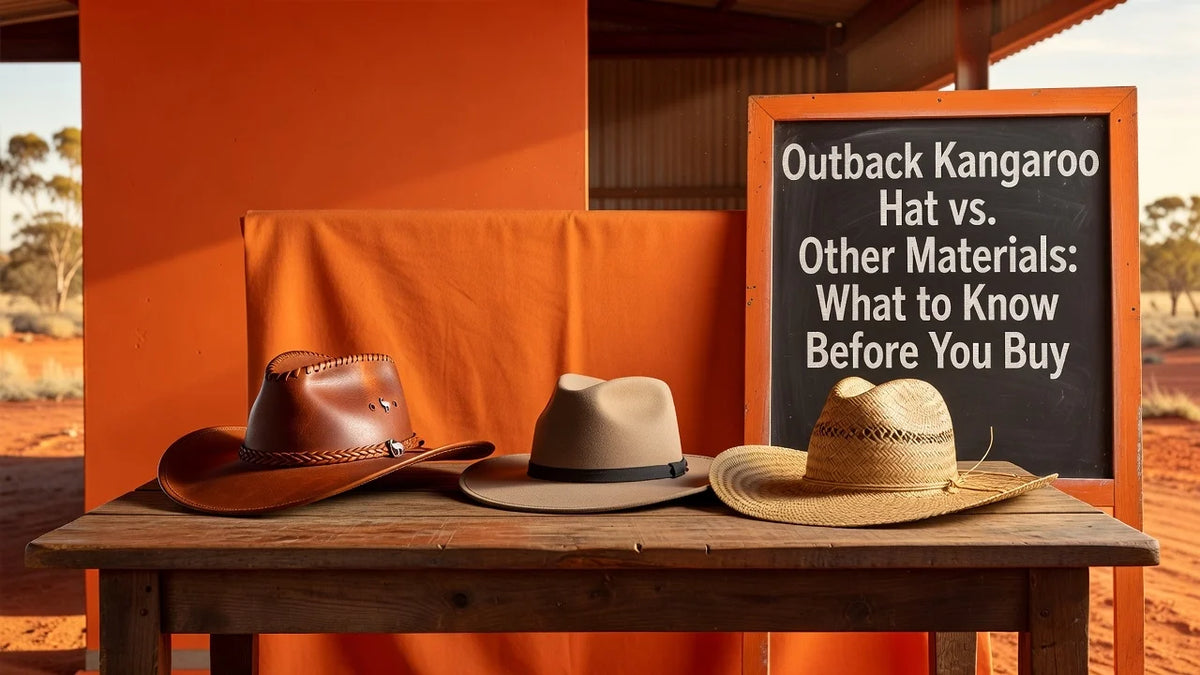 Professional header image for comparison analysis: Outback Kangaroo Hat vs. Other Materials: What to Know Be...