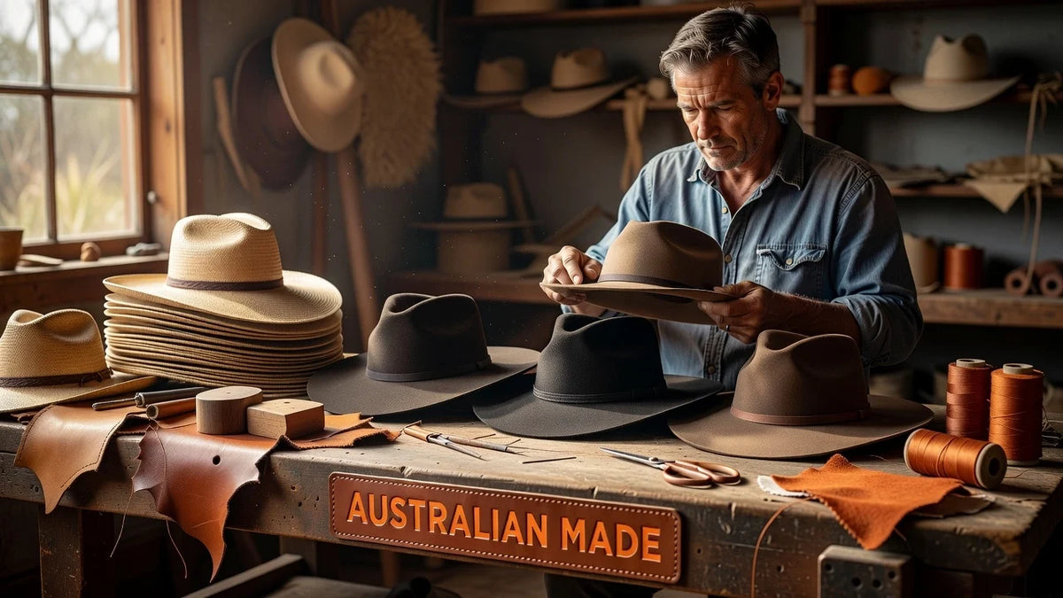 Professional header image for list-based article: Australian Made Hats: What to Look For and Why It Matters