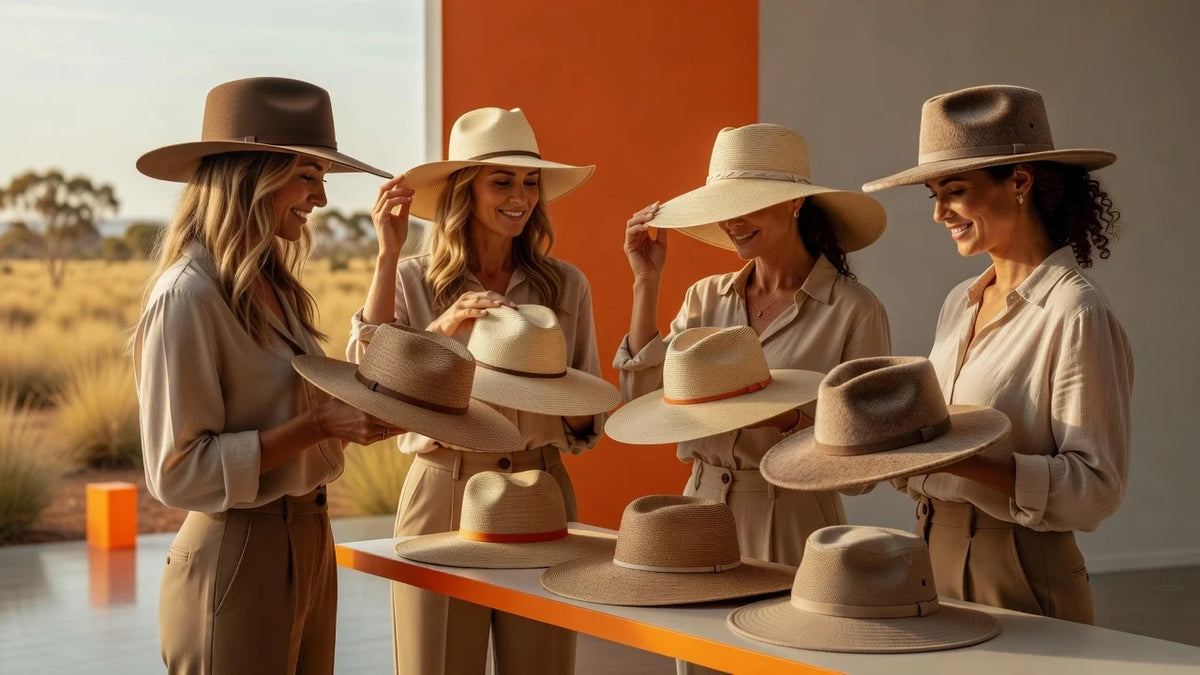 Professional header image for list-based article: Australian Hats for Women: Styles, Materials and What to ...
