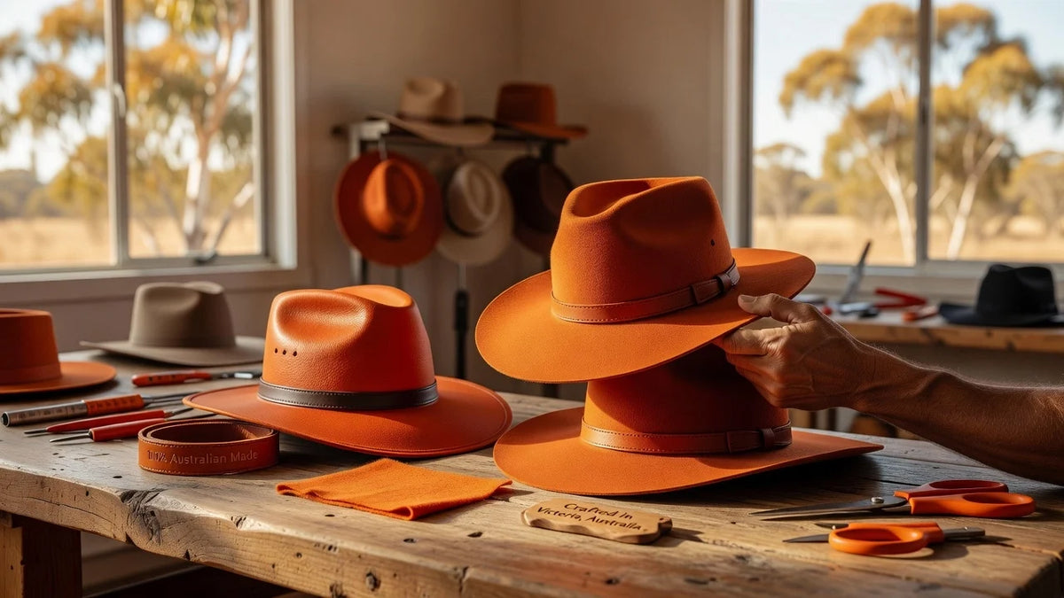 Professional header image for list-based article: Hats Made in Australia: What to Look For and Why It Matters