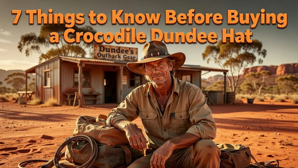 Professional header image for list-based article: 7 Things to Know Before Buying a Crocodile Dundee Hat