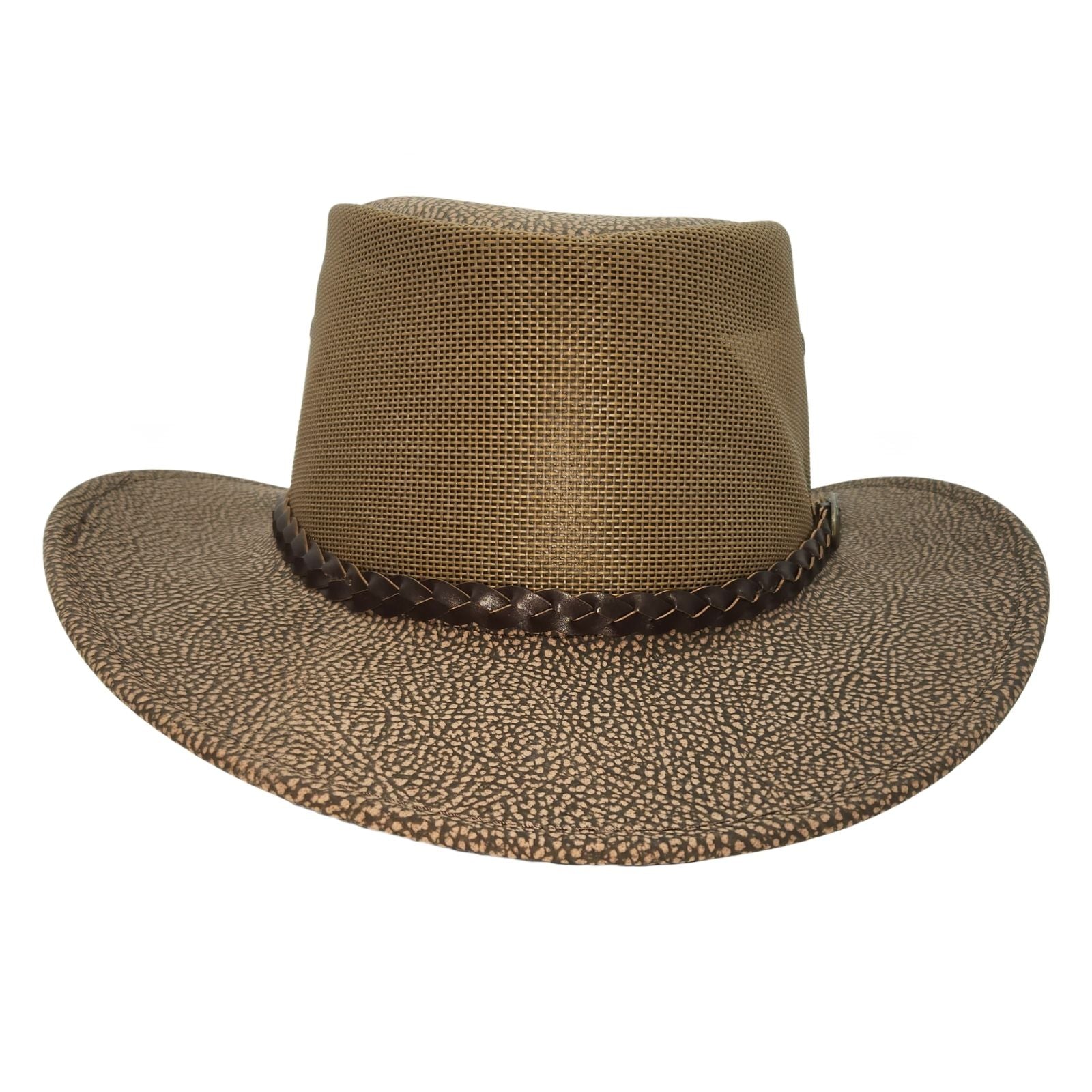 Jacaru 1004M Mesh Rustic Explorer Hat - Special Edition Stonewash Brown