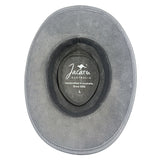 Gray hat with Jacaru Australia branding on a white background