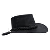 Black Jacaru 1015 Capricorn Hat with braided band on a white background