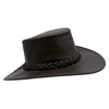 Black Jacaru 1015 Capricorn Hat with braided band on a white background