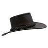 Black Jacaru 1015 Capricorn Hat with braided band on a white background