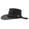 Black Jacaru 1015 Capricorn Hat with braided band and logo on a white background