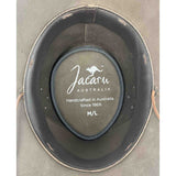 Jacaru Australia hat with brand logo and text on a gray background