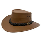 A Brown Buffalo Leather Hat 