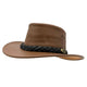 A Brown Jacaru 1069 Buffalo Leather Hat