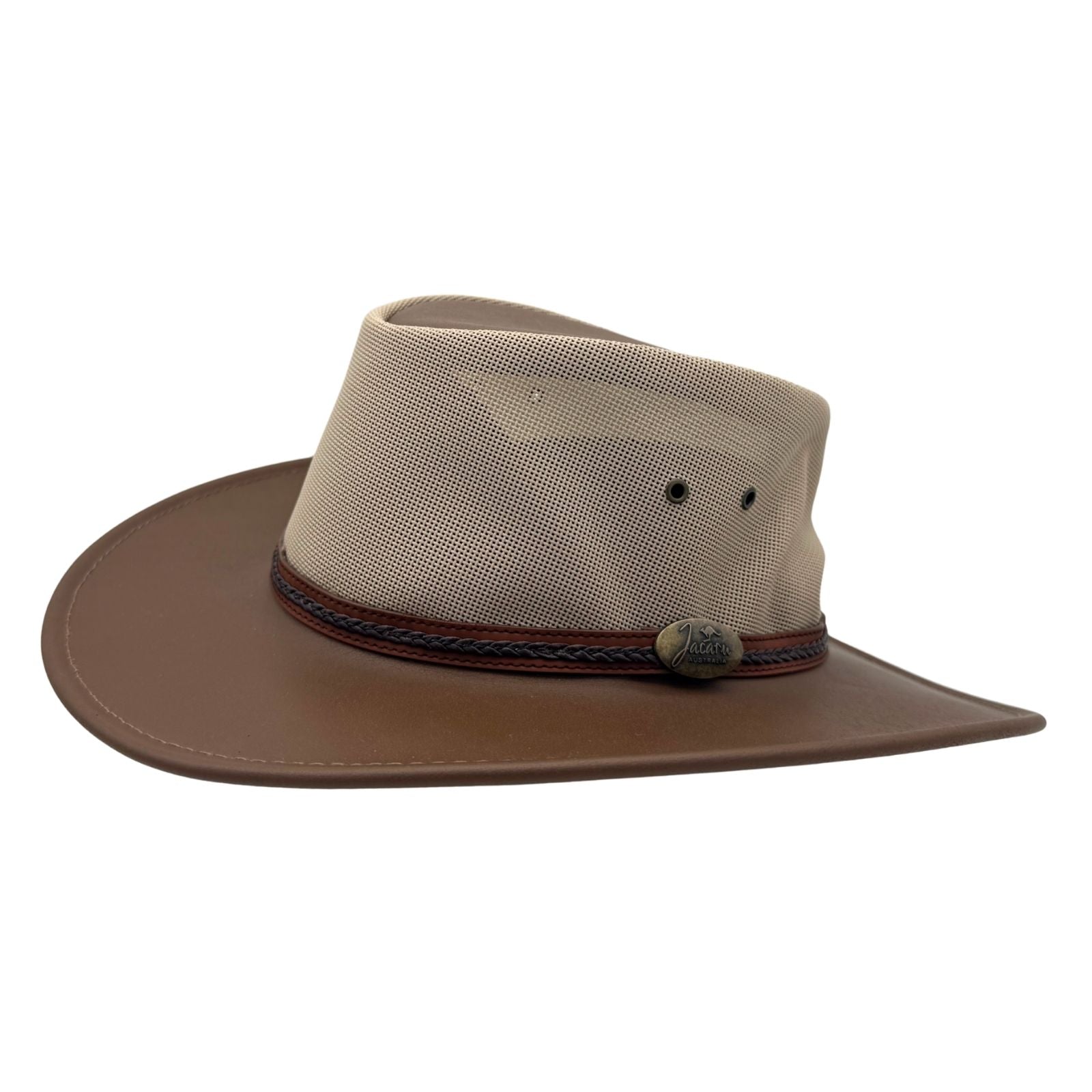 Jacaru Mushroom Safari Hat with a strap on a white background
