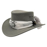 Gray Jacaru 1103 Alice Hat with a bandana on a white background