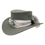 Gray Jacaru 1103 Alice Hat with a bandana on a white background