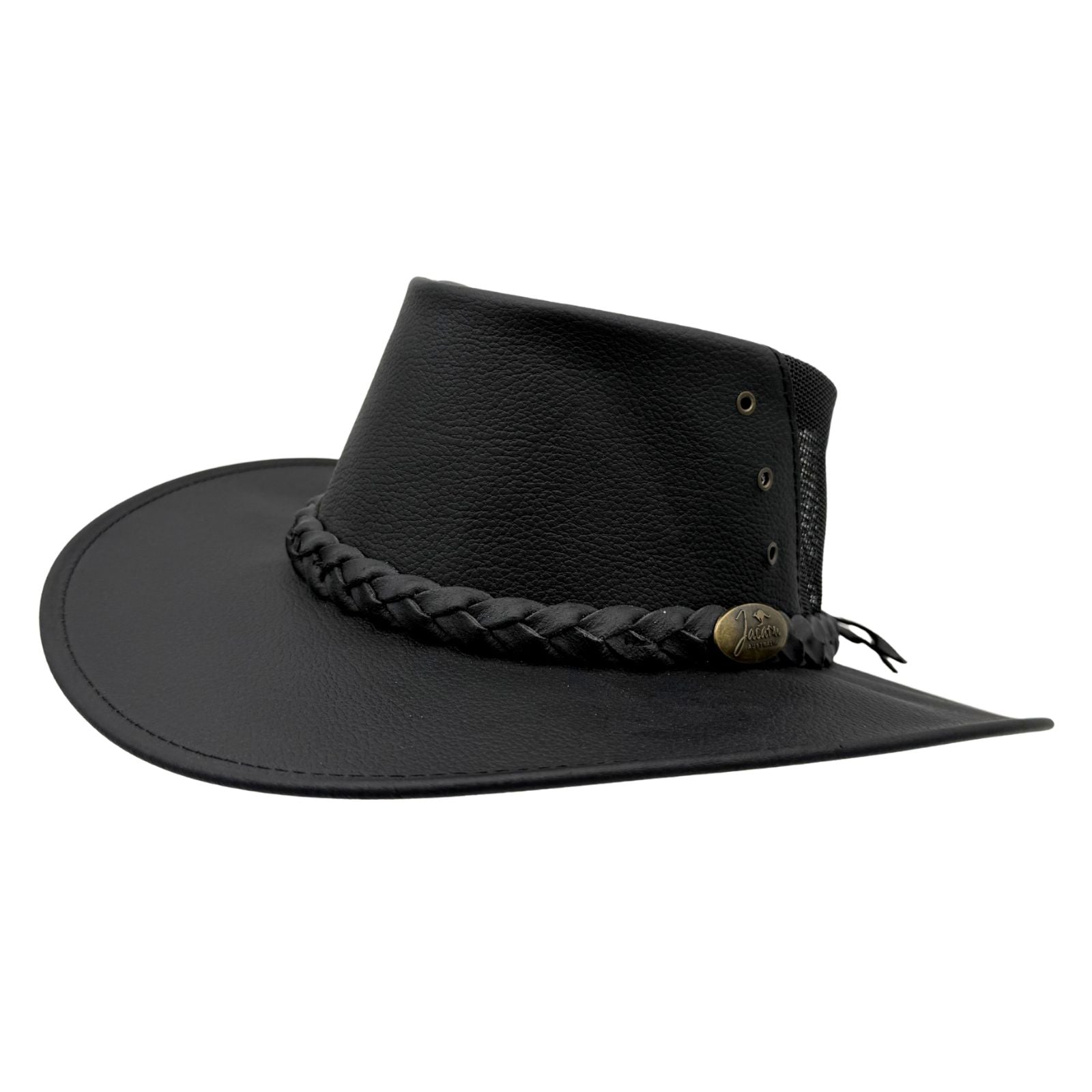 Jacaru 1150 Kangaroo Breeze Hat with braided band on a white background