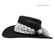 Black Horizon Hat with Scarf white polka dot on a white background