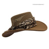 Brown Horizon Hat with Scarf leopard print band on a white background