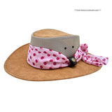 Mushroom Horizon Hat with Scarf pink polka dot on a white background