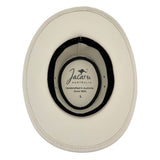 White hat with 'Jacaru Australia' branding on a white background