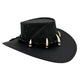 Black Ayers Croc Hat with decorative elements on a white background