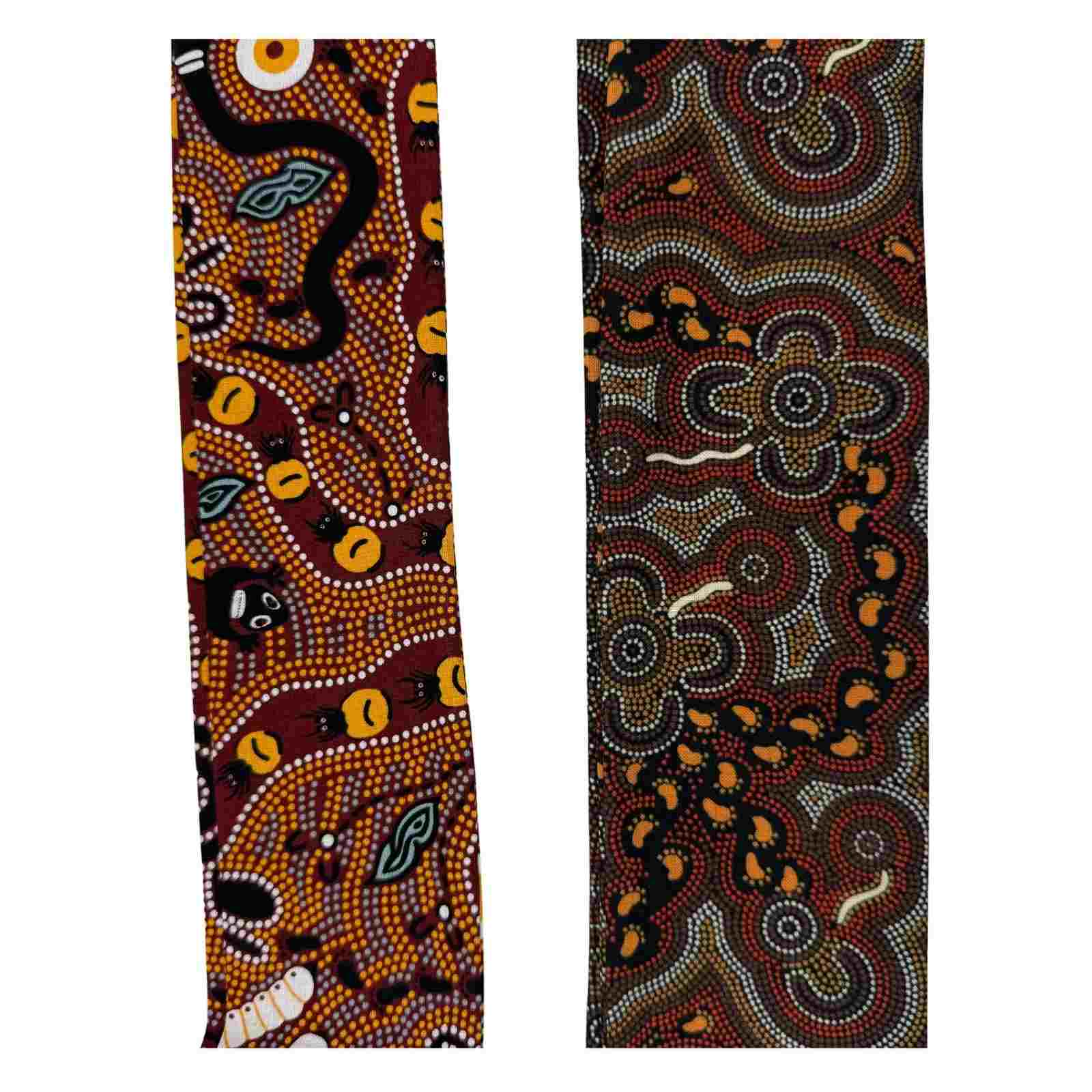 Jacaru Bush Tucker scarves displayed together