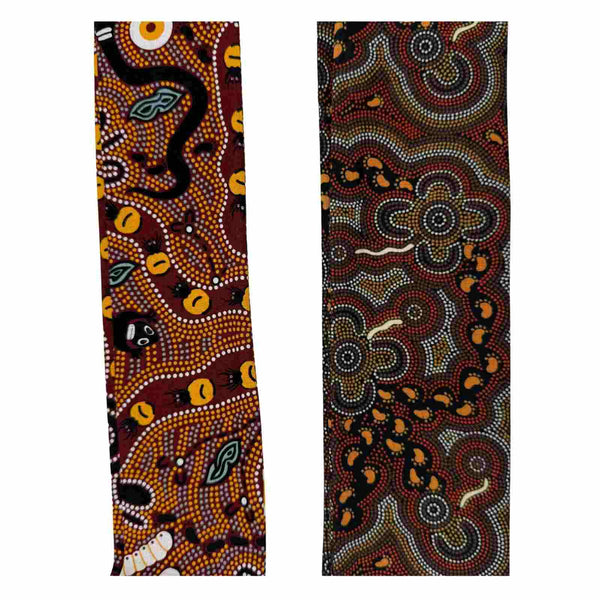 Jacaru Bush Tucker and Walkabout scarves displayed together