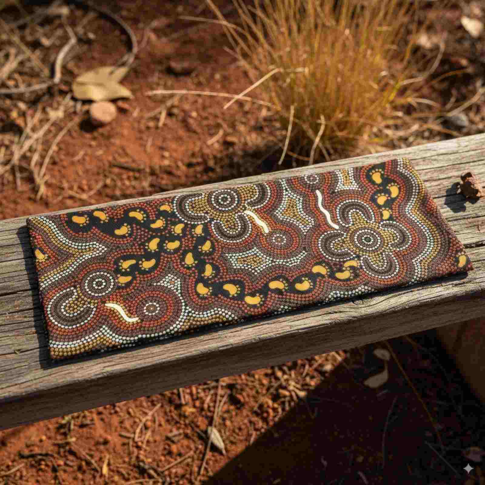 Jacaru Walkabout scarf displayed in outdoor setting